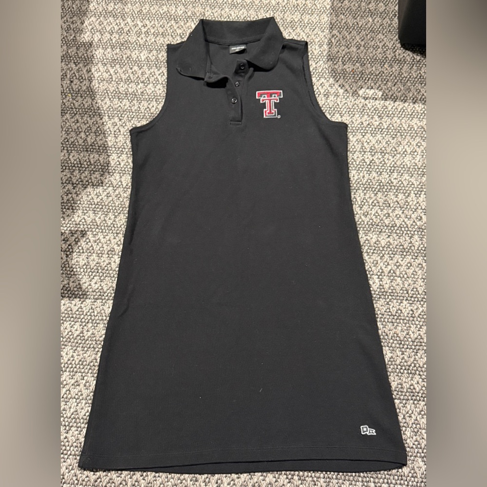 Texas Tech Red Raiders Sleeveless Black Polo Mini Dress